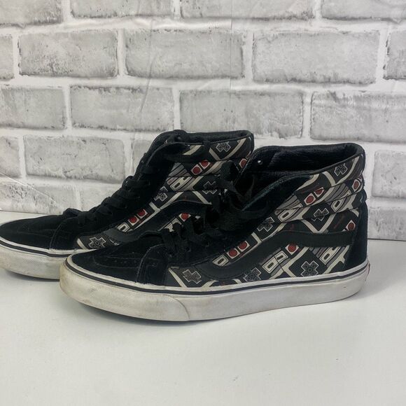 Vans x Nintendo Controller NES High Top Black Game Over Sneakers Mens 9.5 Women - Picture 1 of 12